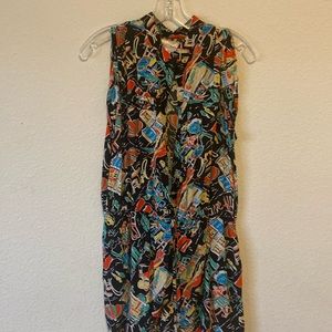 Size large Marilyn Monroe button-down jumper with pockets, art deco